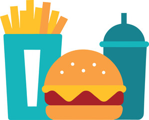 Fast food vector icon on transparent background