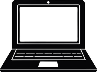 laptop silhouette icon on transparent background