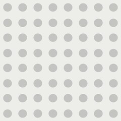 A grid of evenly spaced gray dots is arranged on a light background, creating a simple and modern pattern. The repetitive design is symmetrical, with uniform spacing between each dot.