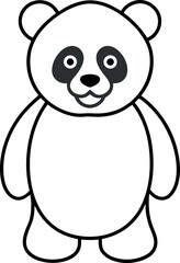 Panda outline icon on transparent background