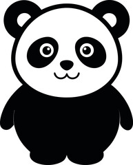 Panda silhouette icon on transparent background