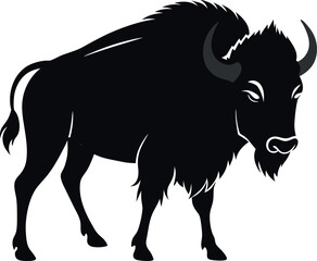 Buffalo silhouette icon on transparent background