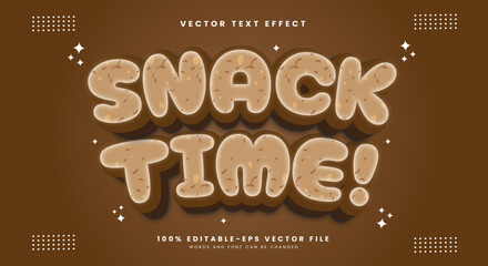 Snack time 3d editable text effect template Suitable for Comic theme