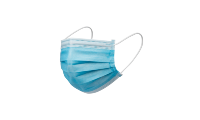 Isolated blue mask with abstract light on white