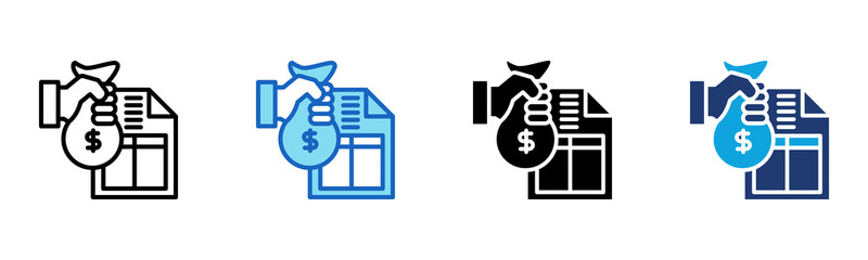Fund Management icon Multi Style Vector Illustration