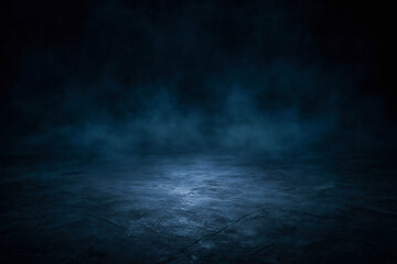 Fototapeta premium Dark and Smoky Concrete Floor Background with Light Spot