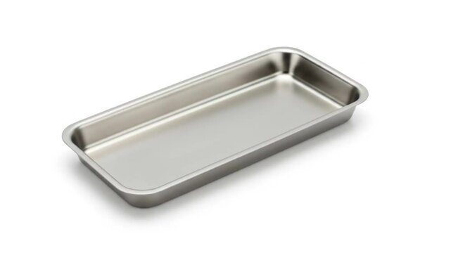 Rectangular metal pan isolated