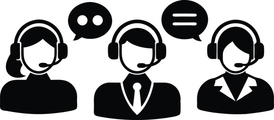 customer support silhouettes   10  headset  chat b.eps