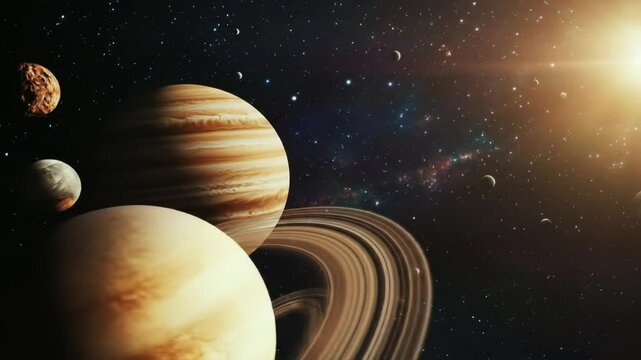 Planetary alignment amidst cosmic stellar backdrop