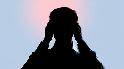 Hands holding human head silhouette attention deficit hyperactivity disorder. Illustration shows confused mind, mental health concept. ADHD, mental health care, psychological issues, neurology,