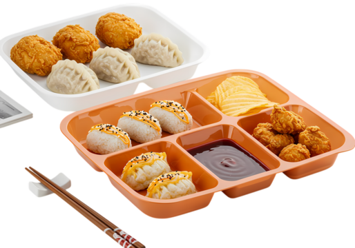 Assorted Dim Sum Platter isolated on transparent background - Powered by Adobe