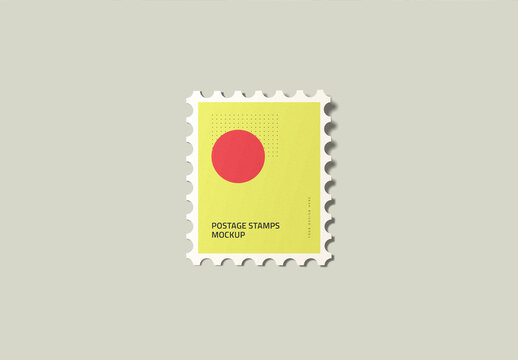Realistic Postage Stamp Mockup