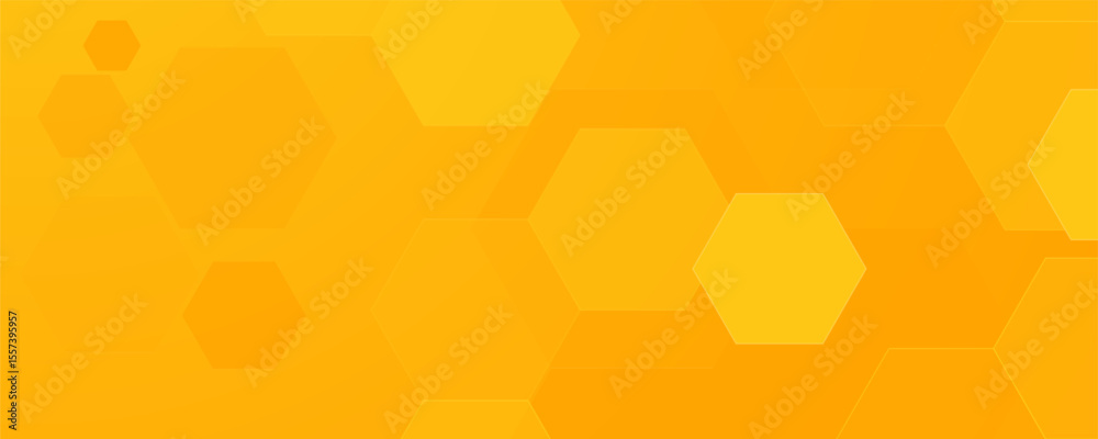 Poster honeycomb pattern on abstract orange background