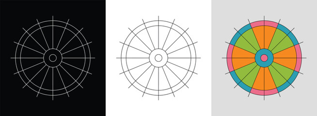 Minimalist mandala with perfect symmetry, concentric rings, and triangle details for modern decor.