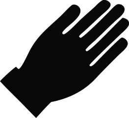Obraz premium A simple black silhouette of a right hand with fingers spread open angled slightly upwards against a white background