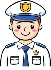vector illustration of cartoon policeman