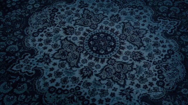Persian Rug In Hallway In The Dark
