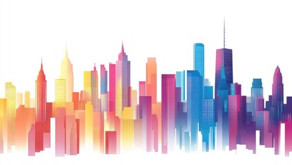 Obraz premium Colorful cityscape skyline (1)