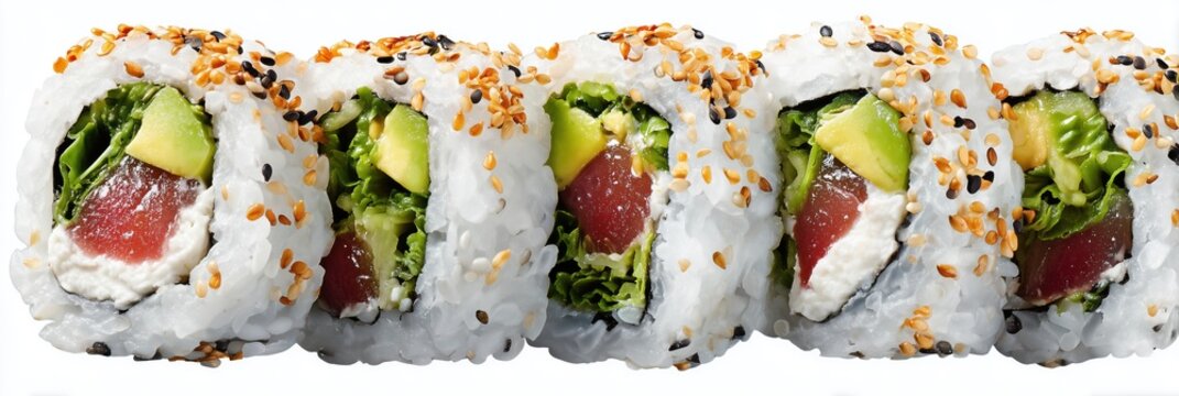 japanese food sushi isolated on white background