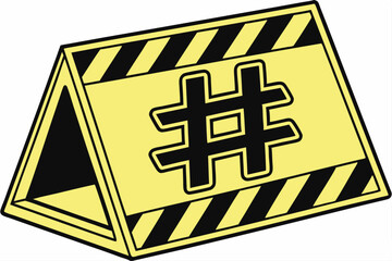 Bold Black and Yellow Hashtag Logo Design