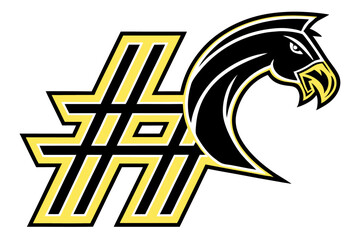 Bold Black and Yellow Hashtag Logo Design