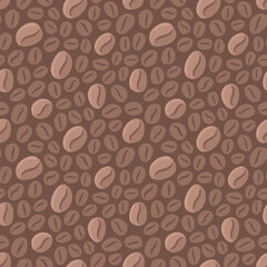 Seamless pattern wih coffee beans