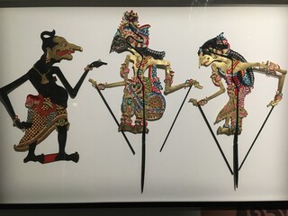 A puppet show or known as wayang kulit in asian countries
