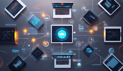 Networked devices interconnected with a cloud hub