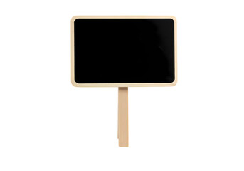 Fototapeta premium Blank Mini Chalkboard Sign on Wooden Stand isolated on transparent background