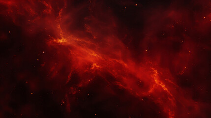 Red Light with Red Glowing Nebula in Space, Explosion in space