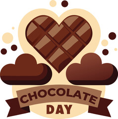 Heart Shaped Chocolate Candy Vector Illustration for Valentine and Dessert Design