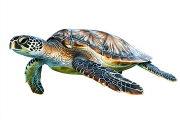 Sea turtle, detailed view,  swimming pose