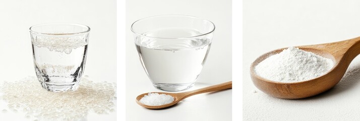 White rice, water, and powder ingredients