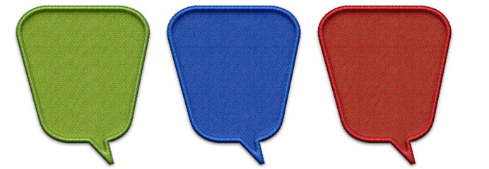 emboroidery shape. Embroidery background. Speech bubble embroidery,