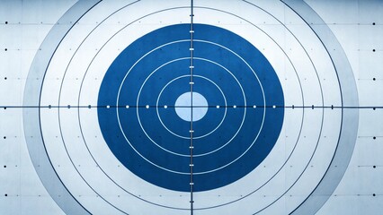 A close-up, front-on view of a modern target design, highlighting the bullseye and concentric rings, ideal for conveying concepts of business goals, market targeting, and success.

