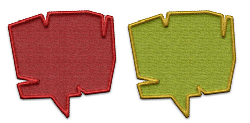 embroidery shape. Embroidery background. Speech bubble embroidery,