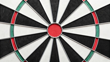 The intricate design of a regulation dartboard is clearly visible, with its traditional scoring areas and metal dividers. This detailed shot captures the essence of the game
