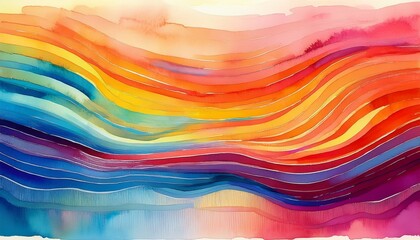 vibrant watercolor abstraction a symphony of colors in horizontal stripes embracing the energy and spirituality of abstract art
