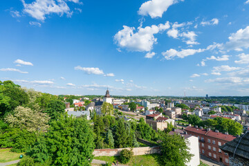 Aerial skyline view of Bedzin city in Poland. Europe