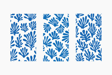 Abstract Marine Life Illustration Pattern