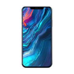Stunning Abstract Phone Wallpaper Vibrant Blue  Orange Swirls white background against transparent Background