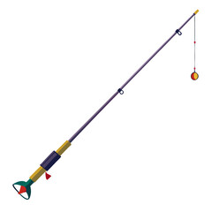 Isolated Fishing Rod Illustration Angling Equipment Sport Fishing Recreational Activity and Fishing Gear on White Background