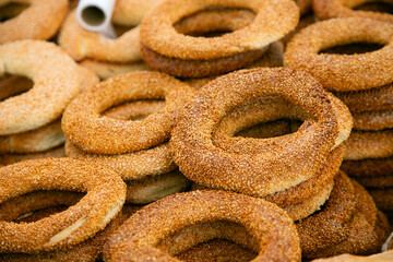 Selling a variety of Turkish breads at the Kreuzberg Turkish Market in Berlin.