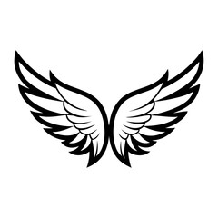 Elegant Bird Wing Silhouette Sketch Vector Illustration Angel Wings Design for Creative Projects and Graphic Design