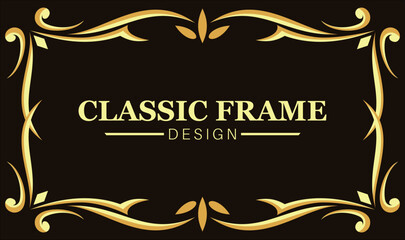 classic frame design with golden ornamental details. Ideal for elegant stationery and design accents with a touch of vintage charm.