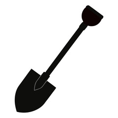 Simple Garden Shovel Icon Design Silhouette of a Digging Tool for Gardening and Landscaping Projects