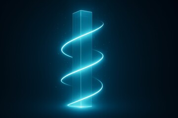 Tech - Inspired Blue Spiral Light - Effect Column Pattern, Sci - Fi & Visual - Effect Element