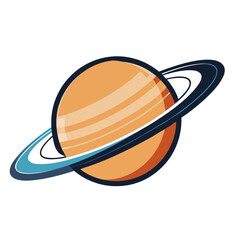 Saturn Planet with Planetary Ring Vector Illustration Cosmos Astronomy and Space Exploration Design © MAYENUDDIN