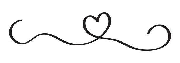 Continuous line drawing of two hearts on transparent background. Banner for valentine's day. Abstract hearts. 