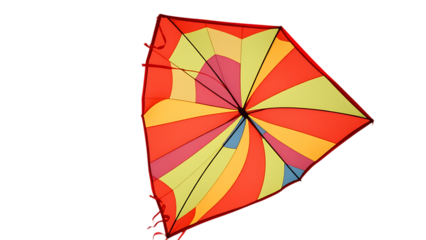 Colorful kite in the sky isolated on transparent background